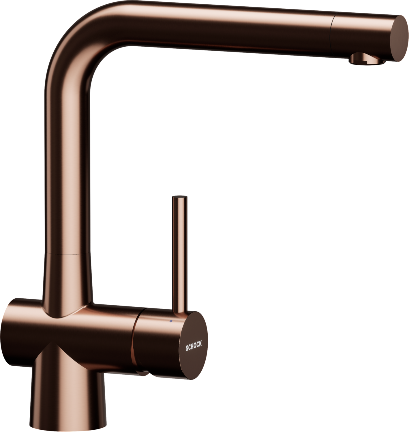 Küchenarmatur Laios Copper gebürstet L-Form Festauslauf