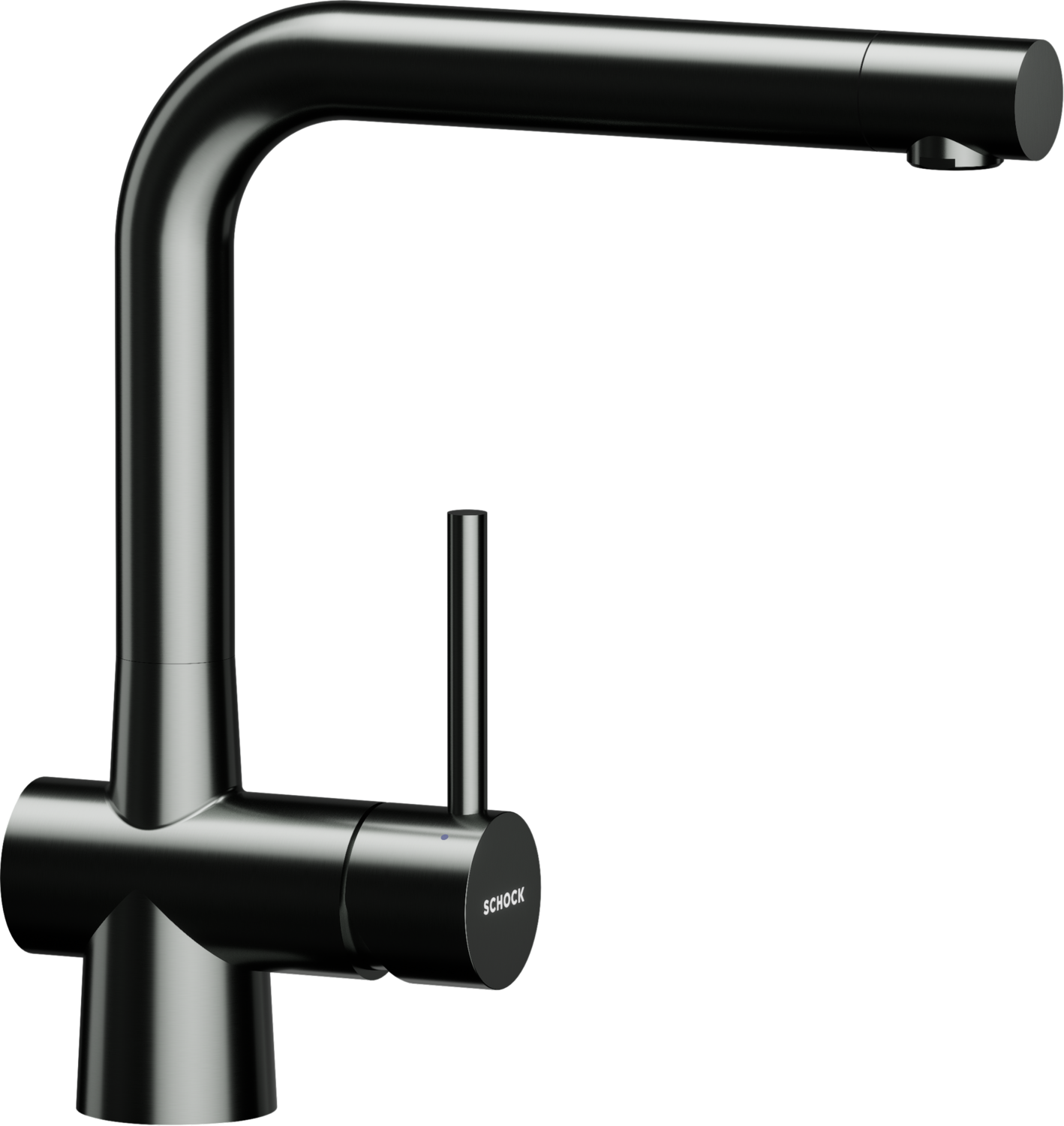 Küchenarmatur Laios Gunmetal gebürstet L-Form Festauslauf