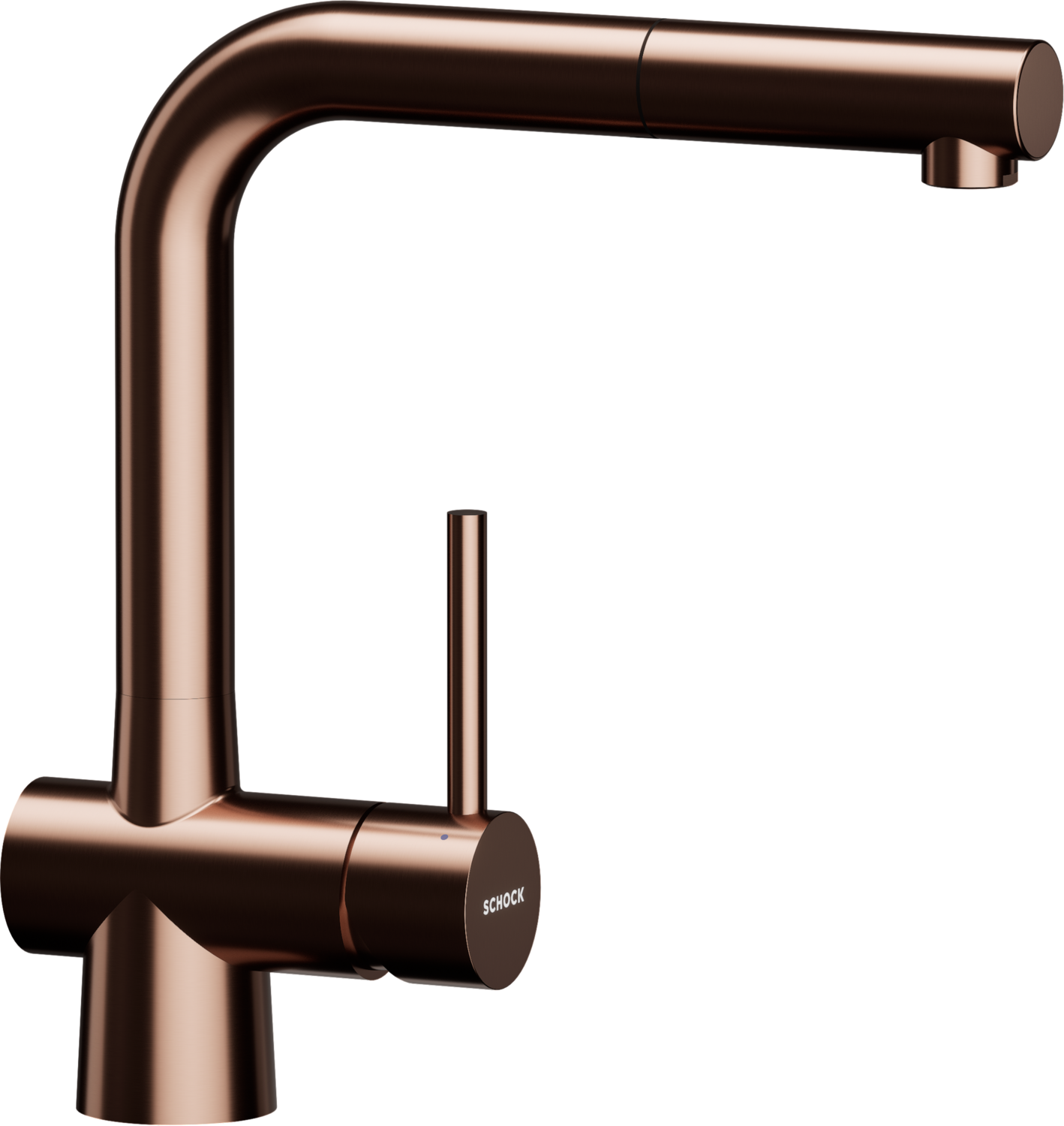 Küchenarmatur Laios Copper gebürstet L-Form Ausziehbar