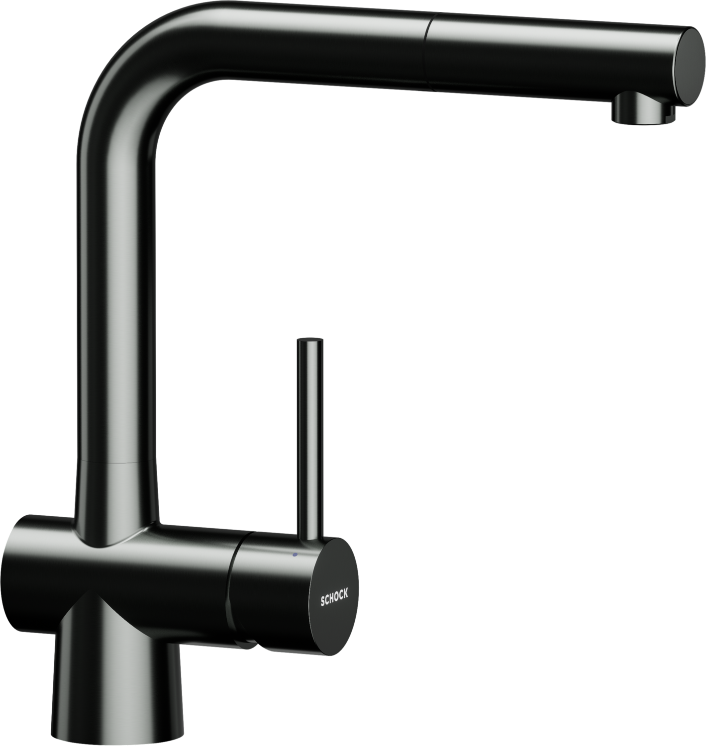 Küchenarmatur Laios Gunmetal gebürstet L-Form Ausziehbar