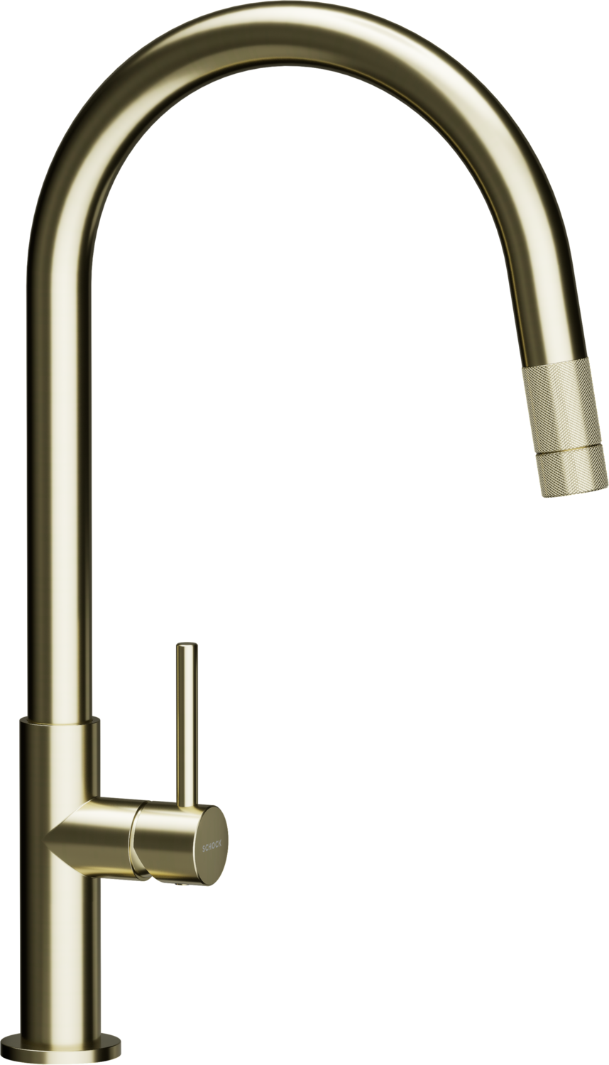 Küchenarmatur Talia White Gold Schwanenhals Ausziehbar