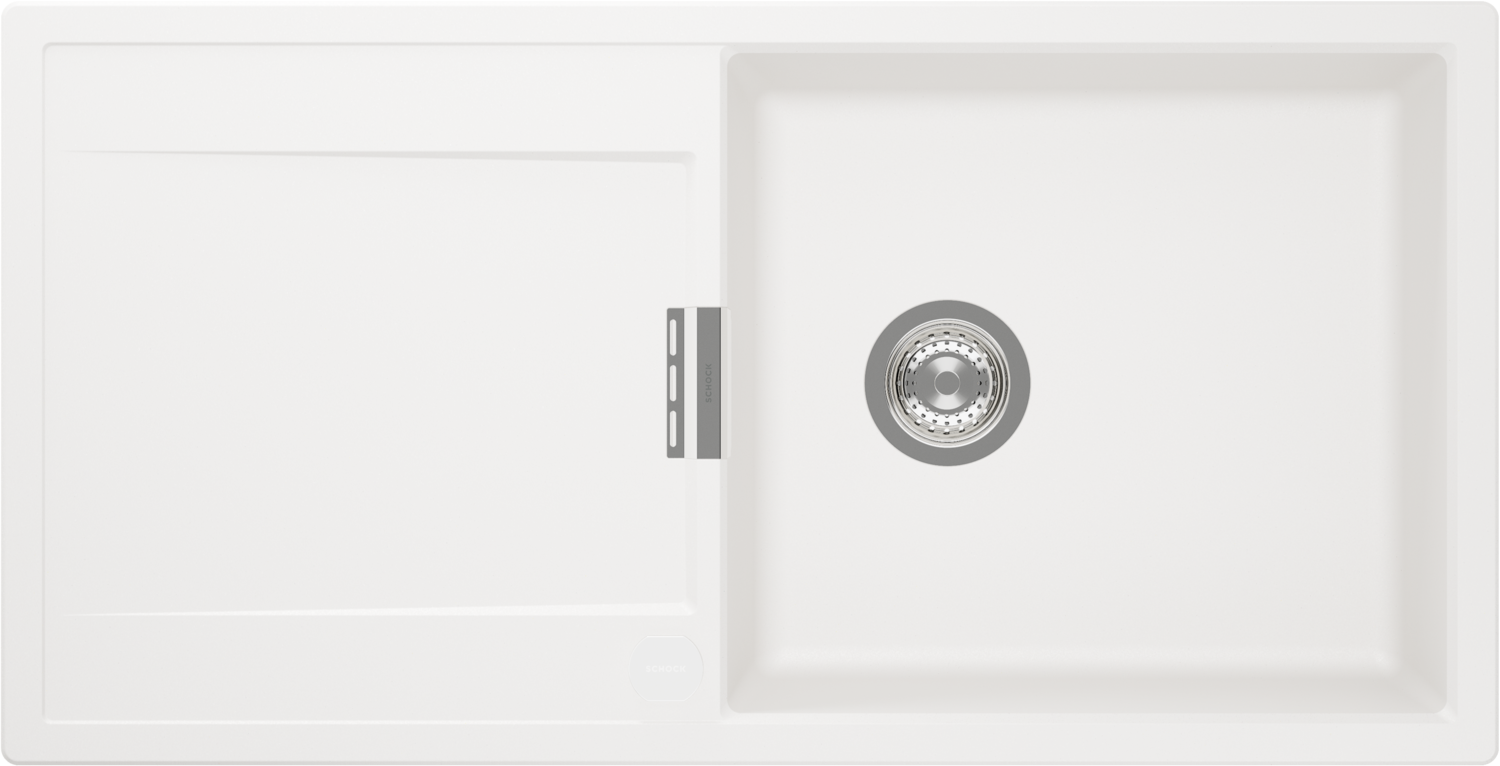 Küchenspüle Mono D-100L Weiß (Polaris) CRISTADUR®