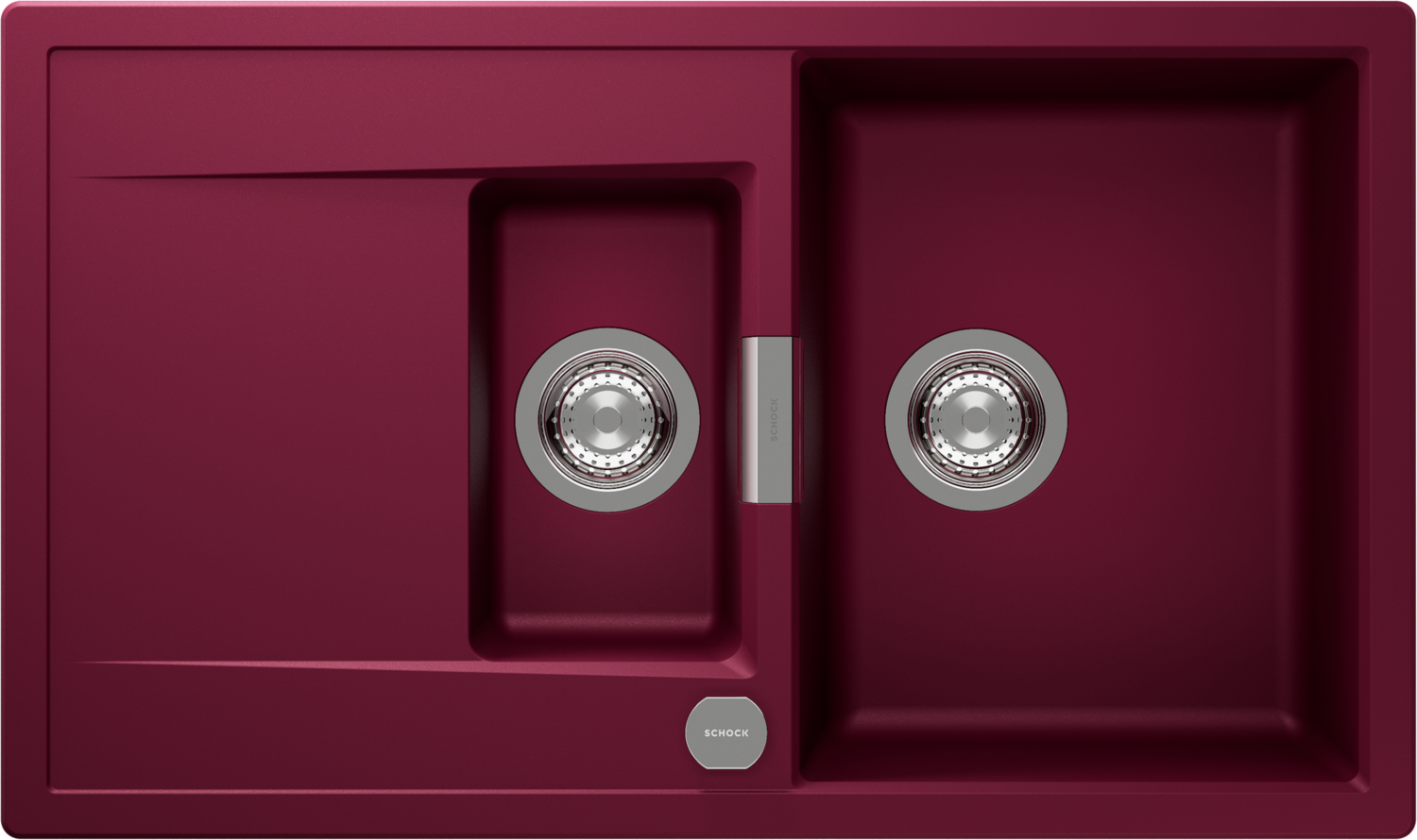 Küchenspüle Mono D-150 Rot (Berry) CRISTADUR®