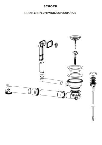 Ablaufgarnitur mit Excenterbedienung