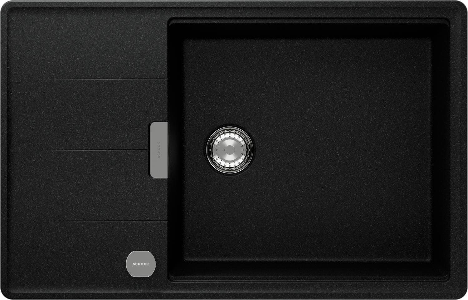 Küchenspüle Tia D-100LS Schwarz (Magma) CRISTADUR®