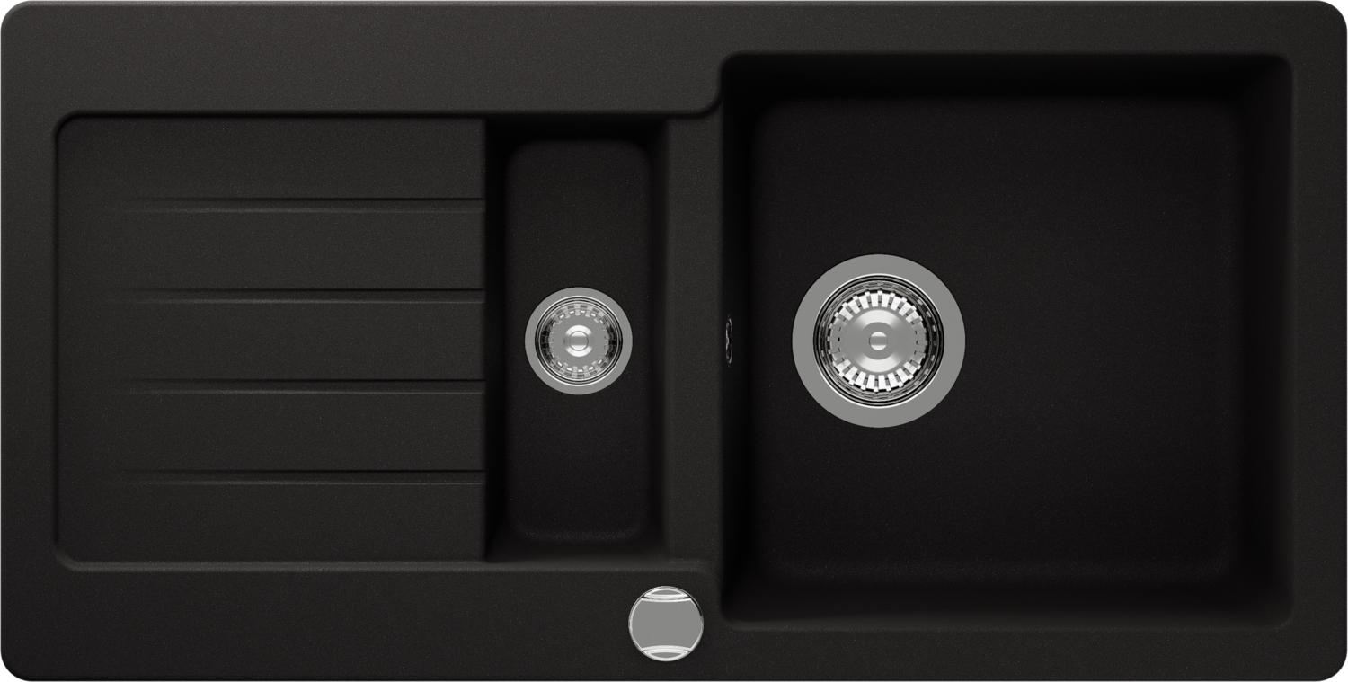 Dřezy Typos D-150S černý tón (Nero) CRISTALITE®
