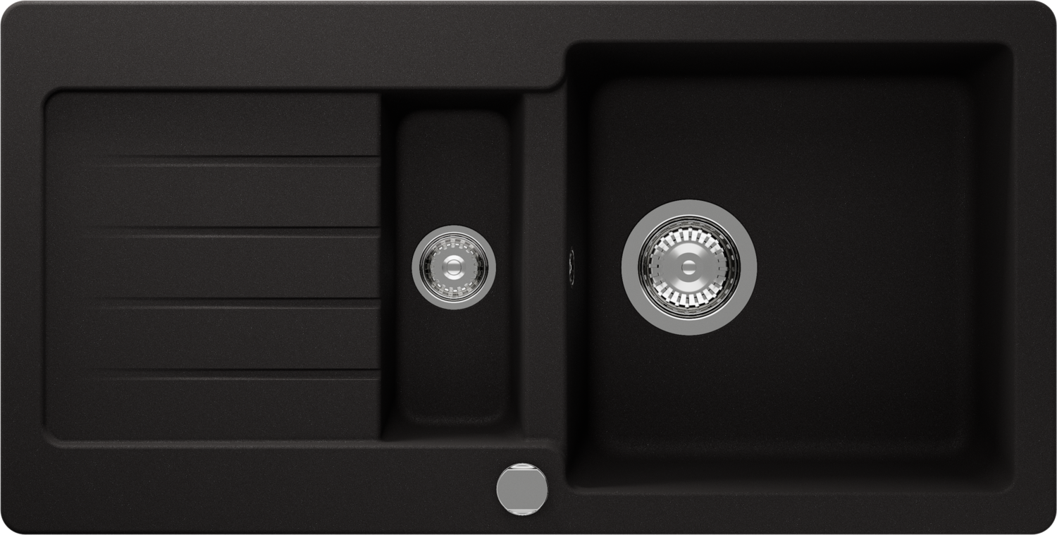 Küchenspüle Typos D-150S Schwarz (Nero) CRISTALITE®