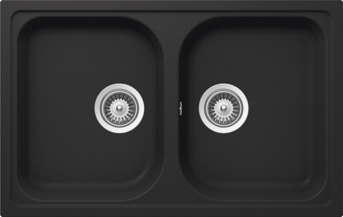 Kitchen Sink Viola N-200S Black (Onyx) CRISTALITE®